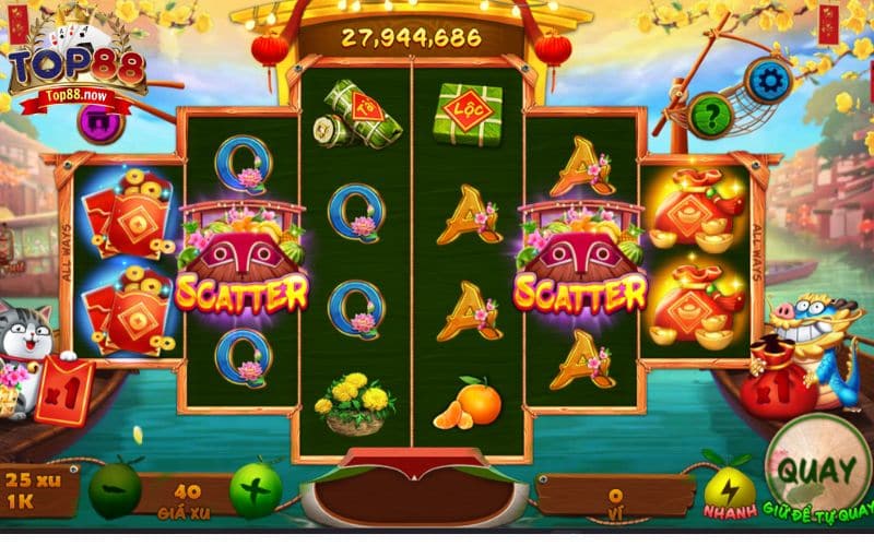 Giao diện đầu game Sắc Xuân Chợ Tết Top88