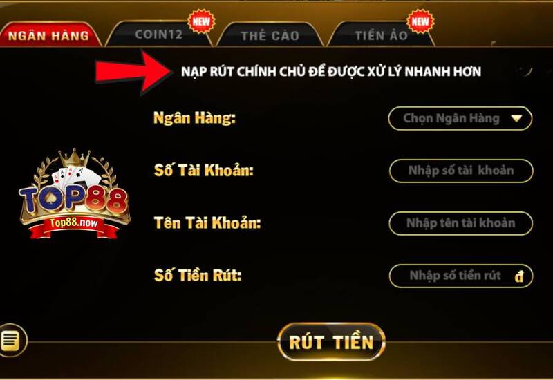 Điều khoản về quy trình rút tiền Top88