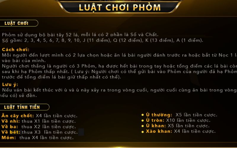 Luật chơi Phỏm Top88 đơn giản mà vô cùng hấp dẫn