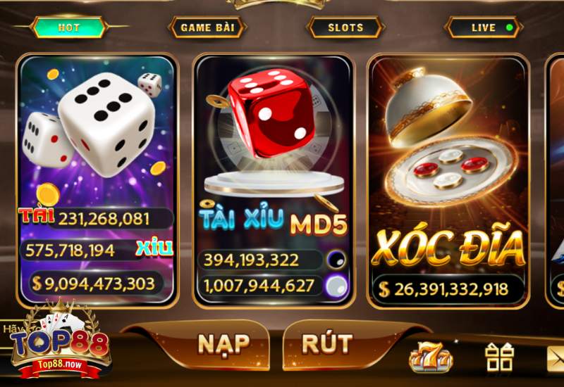 Ưu điểm nổi bật của sảnh game hot Top88 tại nhà cái